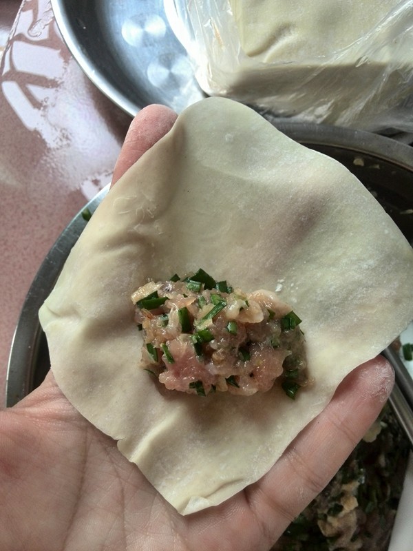 虾皮韭菜猪肉元宝饺步骤9