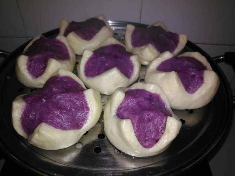 紫薯开花馒头步骤7