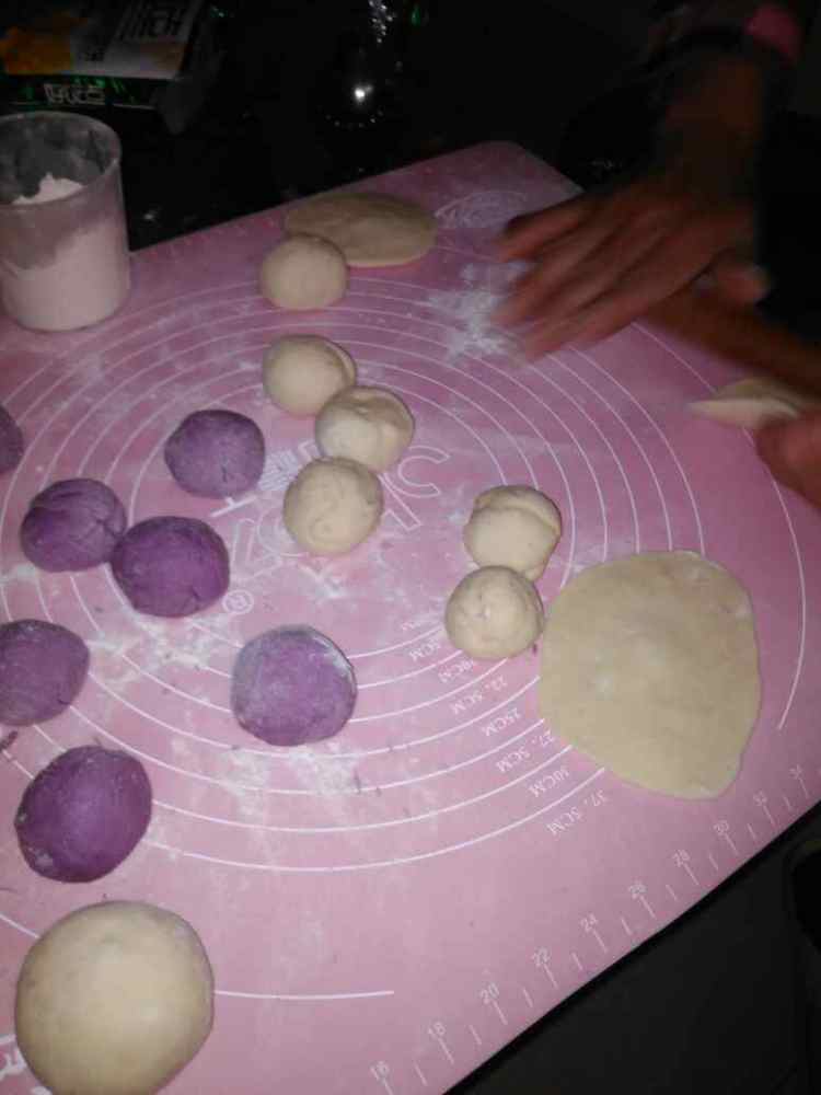 紫薯开花馒头步骤5