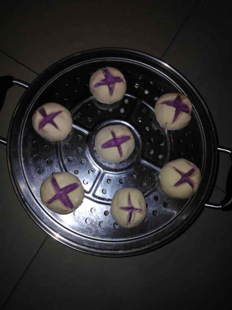紫薯开花馒头步骤6