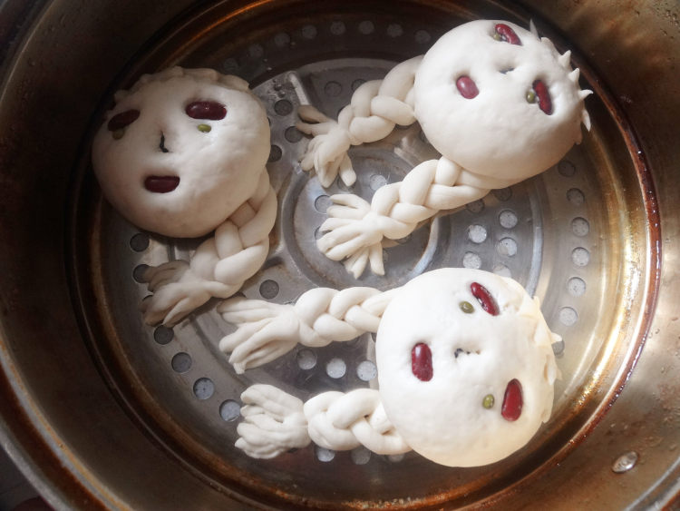 辫子女孩豆沙包步骤17
