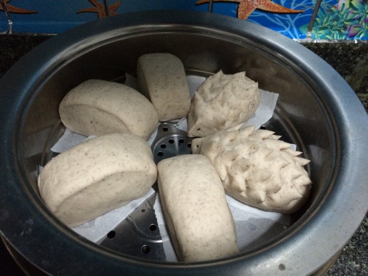 红豆黑米糊馒头步骤13