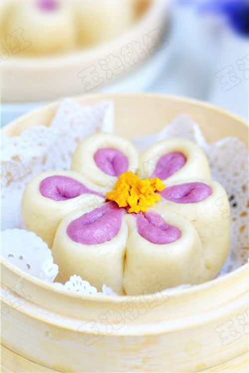 紫薯花朵枣泥包步骤16