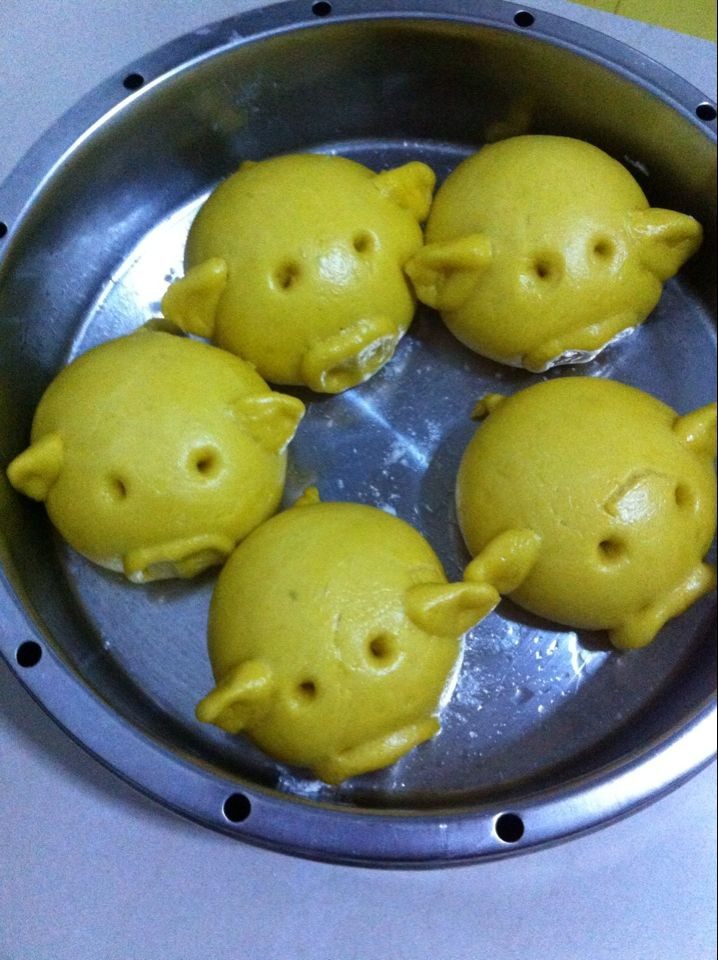 可爱小猪南瓜馒头步骤12