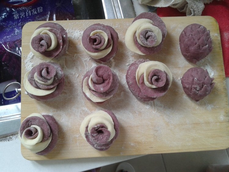 紫薯花朵馒头步骤14