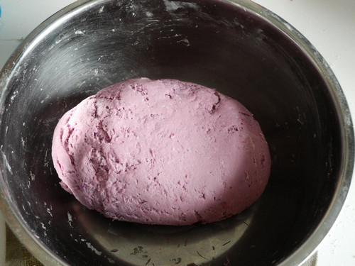 紫薯绿茶双色刀切馒头步骤5