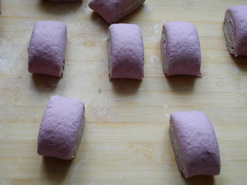 紫薯绿茶双色刀切馒头步骤20
