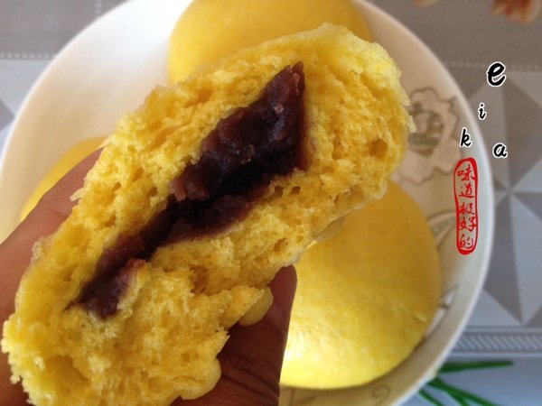 南瓜豆沙包步骤11