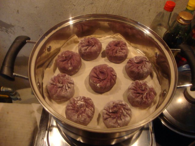黑米粉红豆沙包步骤5