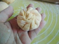 南瓜豆沙包—七夕送玫步骤9