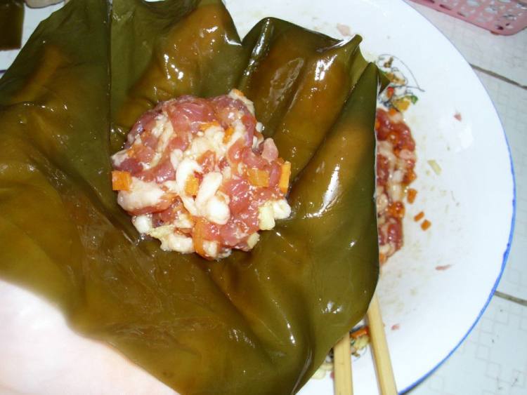 海带鲜肉包步骤6