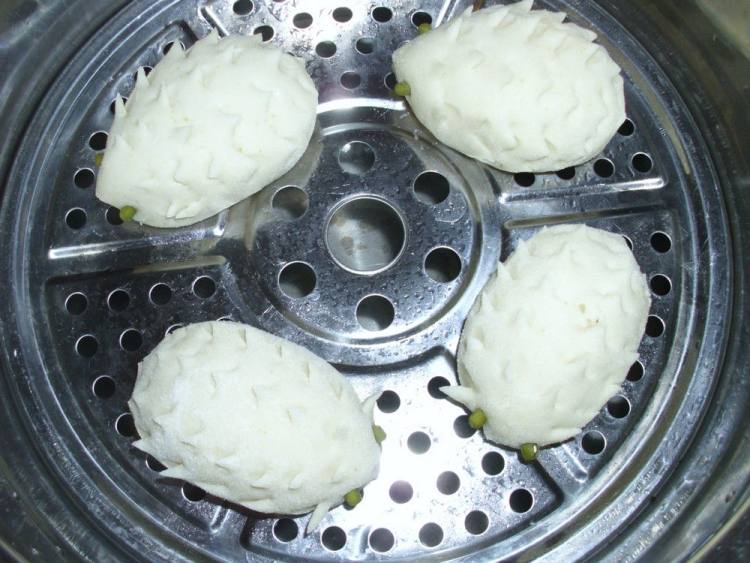 绿豆沙刺猬包步骤8