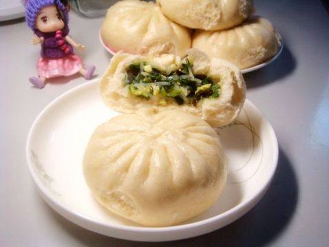 韭菜素三鲜蒸包步骤14