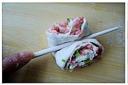 葱香火腿花卷步骤8