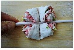 葱香火腿花卷步骤9