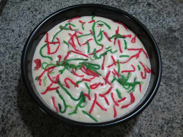 红绿丝蒸蛋糕步骤9