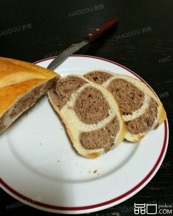 可可双色面包