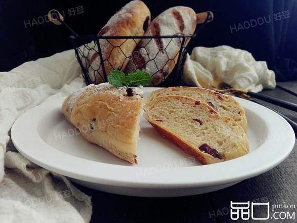免揉红糖蔓越莓欧包
