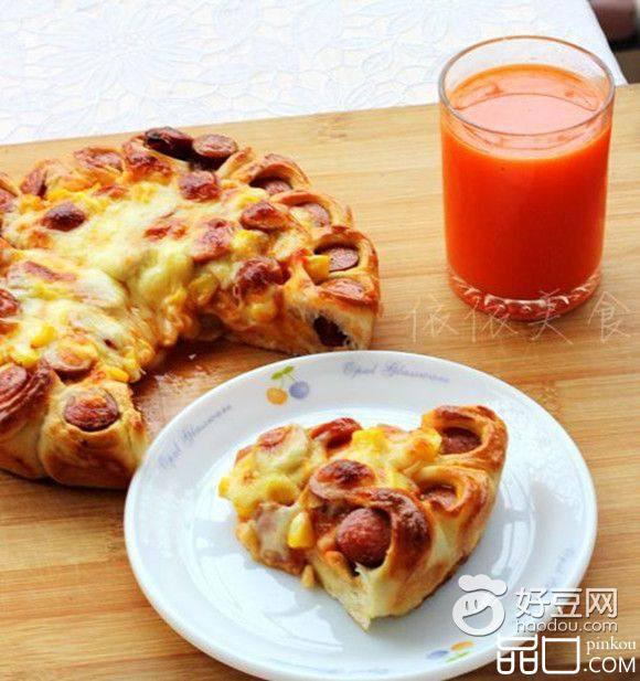 脆皮肠花边披萨