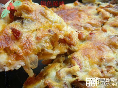 烤鸭蘑菇披萨