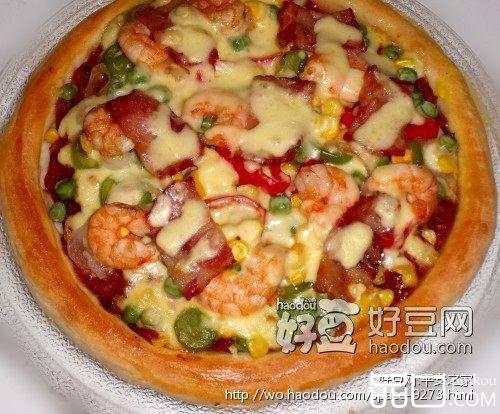 培根虾仁匹萨