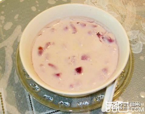 紫薯红豆炖奶
