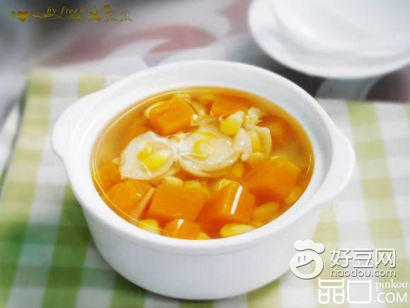 南瓜玉米百合甜汤