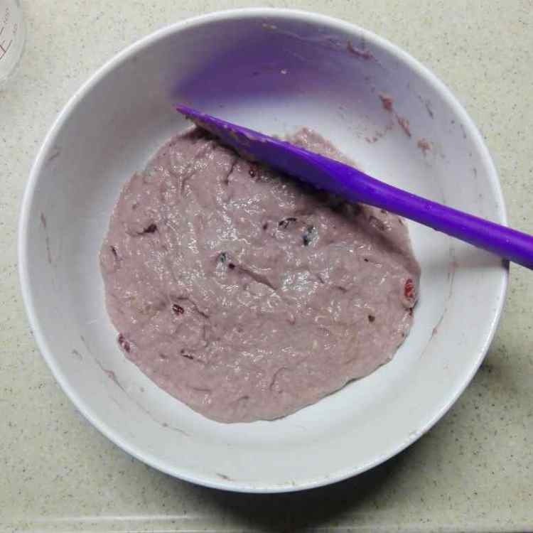 免揉蔓越莓紫薯欧包步骤3