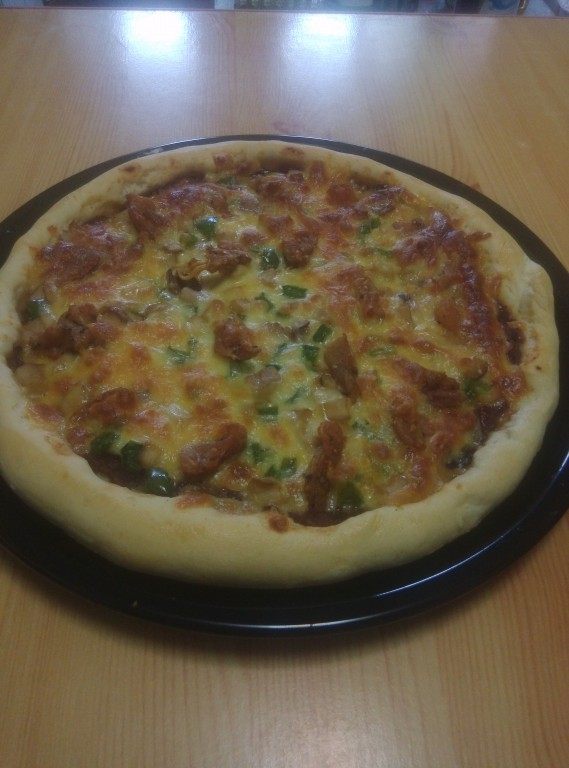 黑椒鸡腿蘑菇披萨步骤17