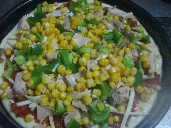鸡肉玉米披萨步骤12