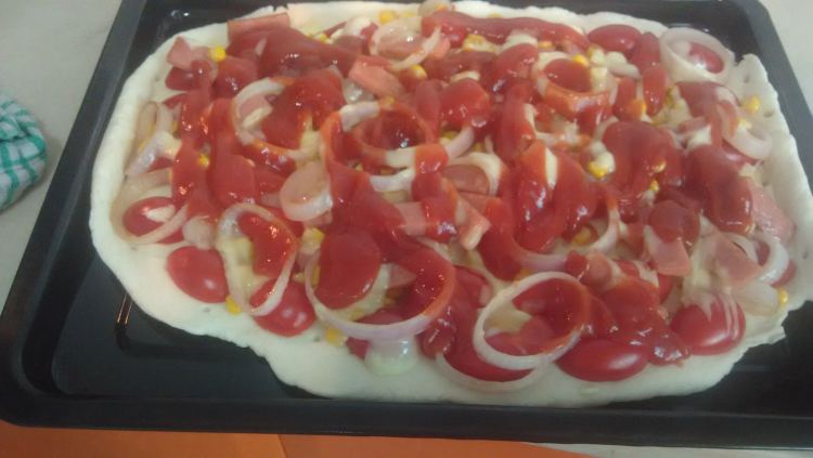 番茄火腿披萨步骤8