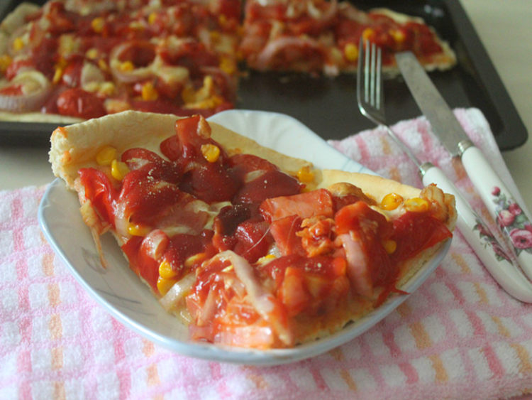 番茄火腿披萨步骤10