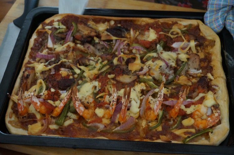 叉烧肉大虾双拼pizza步骤26