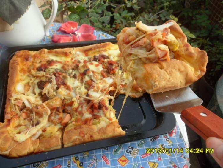白菜火腿肠披萨步骤9