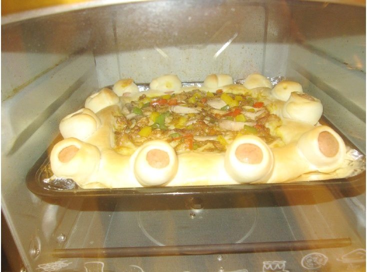 蘑菇鸡肉披萨步骤20