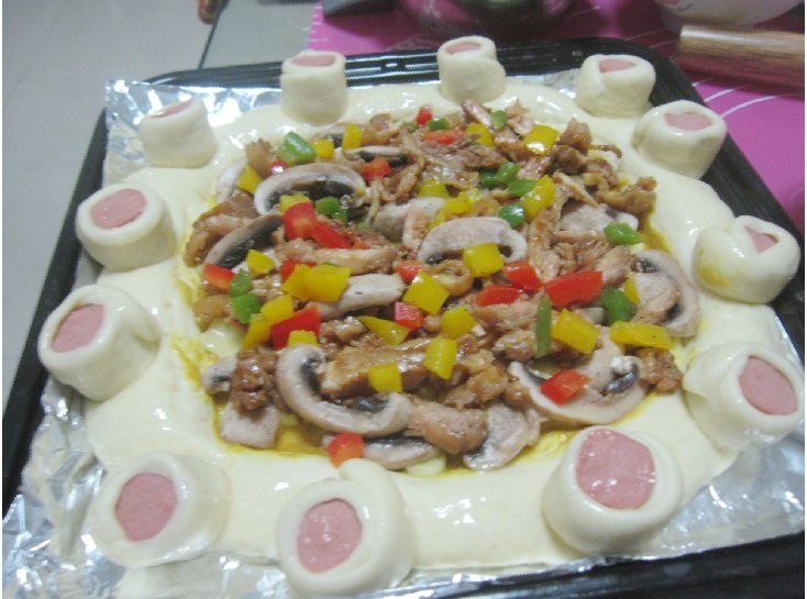 蘑菇鸡肉披萨步骤18