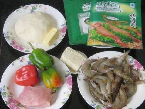 鲜虾里脊肉披萨步骤1