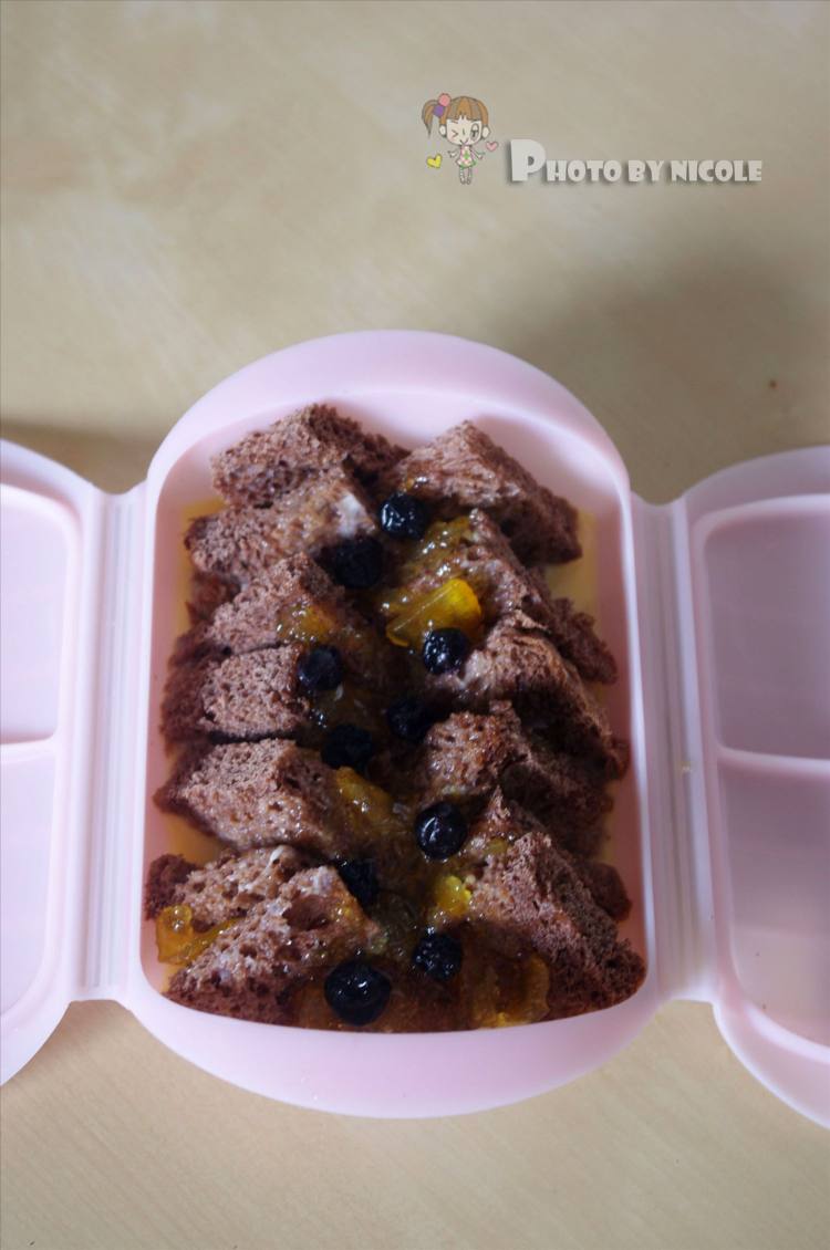 柚香蓝莓面包布丁步骤7