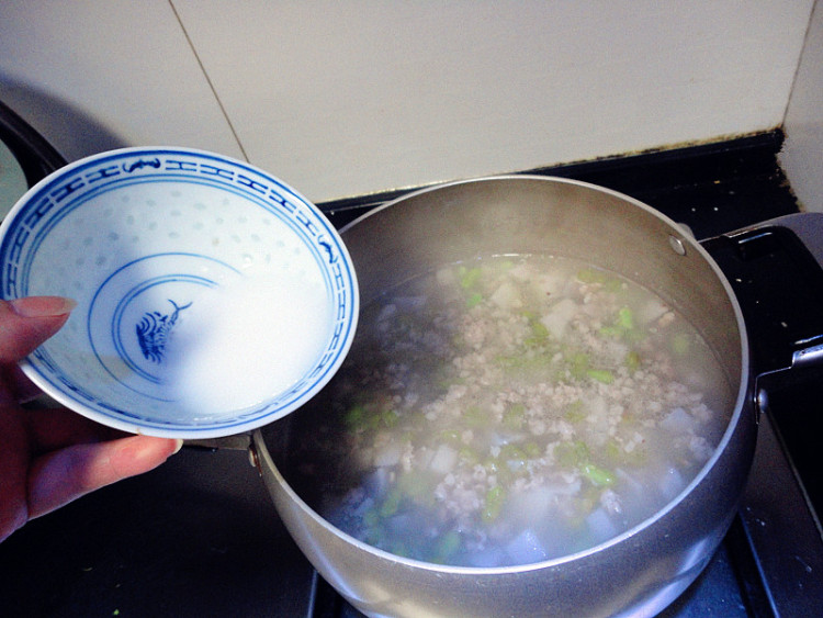 芋艿毛豆肉沫羹步骤10
