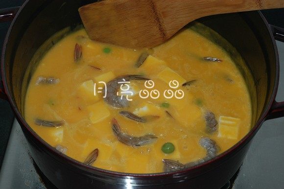 南瓜豆腐海鲜羹步骤7