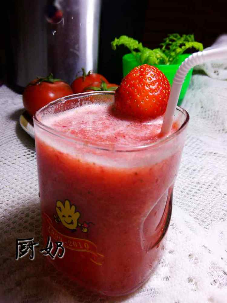 草莓西红柿汁步骤10