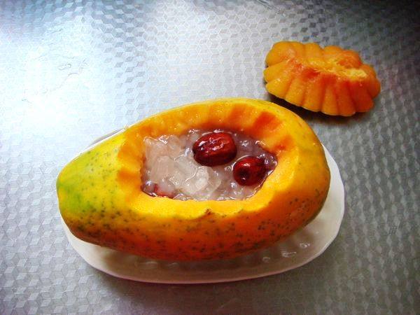 木瓜红枣炖雪蛤步骤7