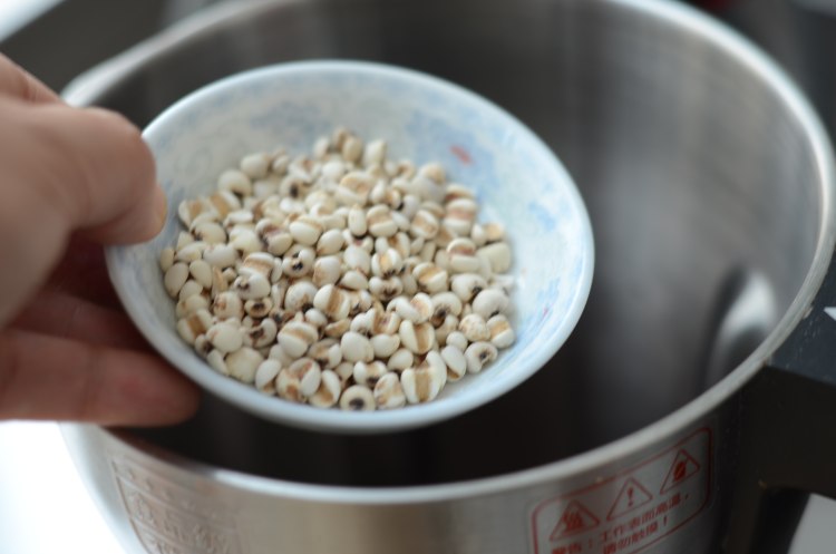 薏米木瓜花粉绿豆浆步骤3