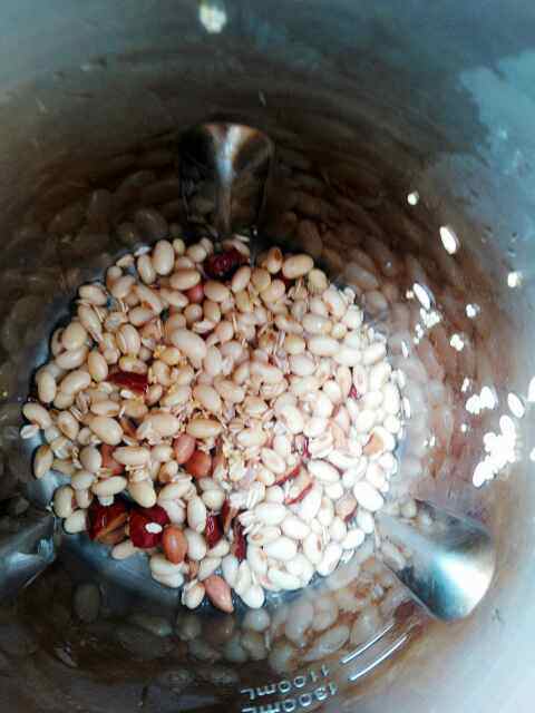 红枣花生小米燕麦豆浆步骤2