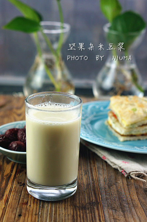 坚果杂米豆浆步骤6