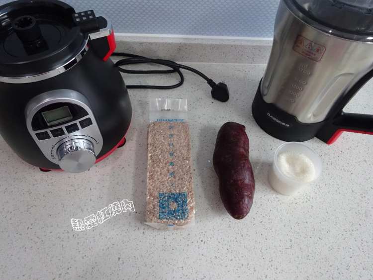 红粳米紫薯糊步骤1