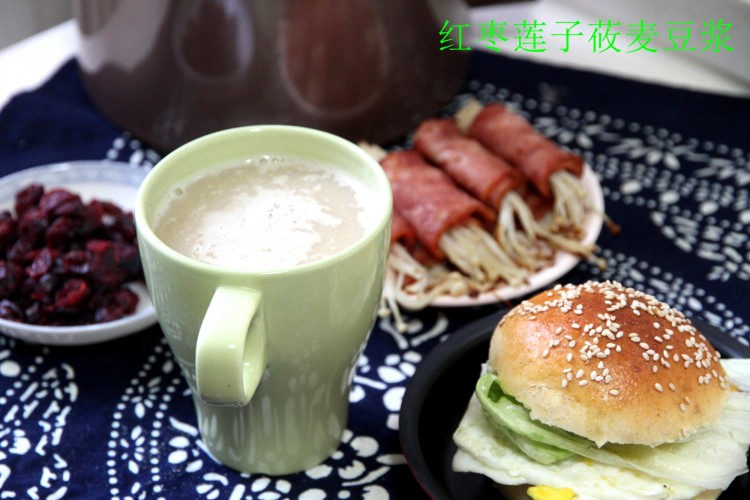 红枣莲子莜麦豆浆步骤6