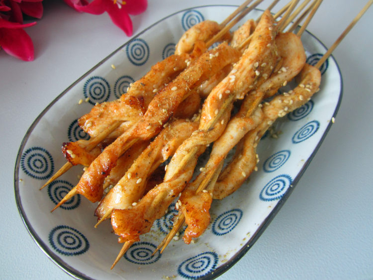 芝麻鸡肉串步骤7
