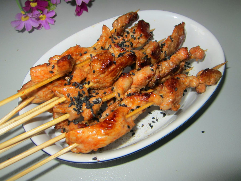 香烤里脊肉串步骤10