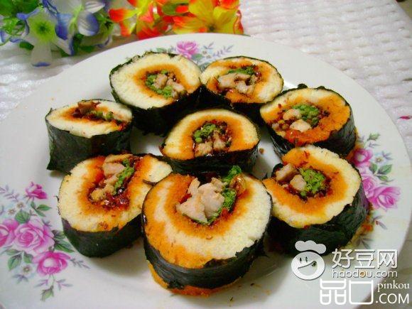 香椿肉丝馒头寿司